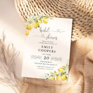 Invitation de douche nuptiale Citrus vert citron