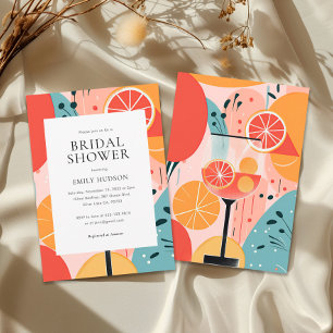 Invitation de douche nuptiale colorée Aperol Sprit