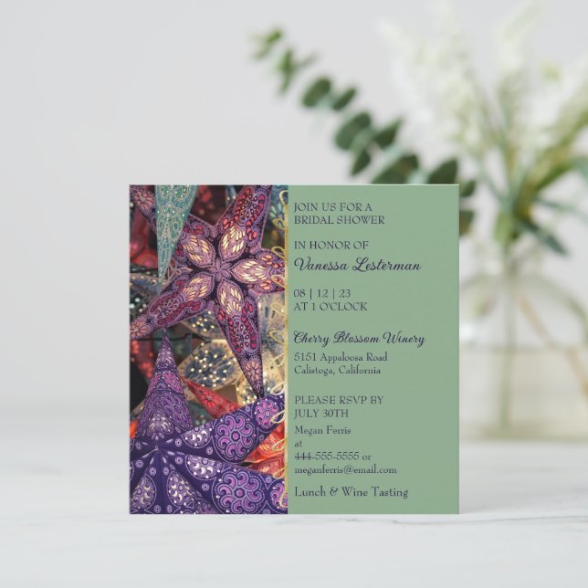 Invitation de douche nuptiale des étoiles modernes (Debout devant)