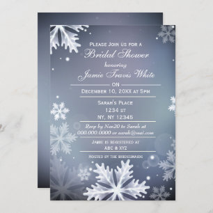 Invitation de douche nuptiale d'hiver bleu et arge