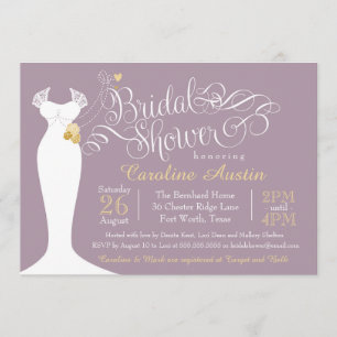 Invitation de douche nuptiale, élégante robe de ma