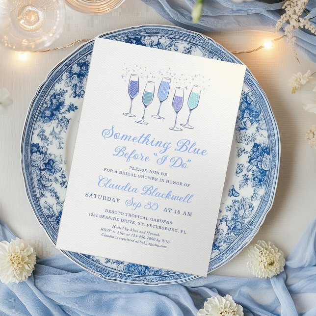 Invitation de douche nuptiale en Champagne bleu (Créateur téléchargé)