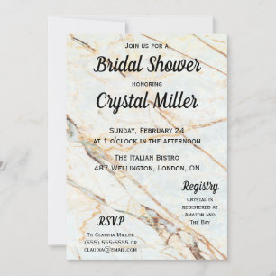 Invitation de douche nuptiale en marbre