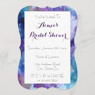 Invitation de douche nuptiale en marbre violet et