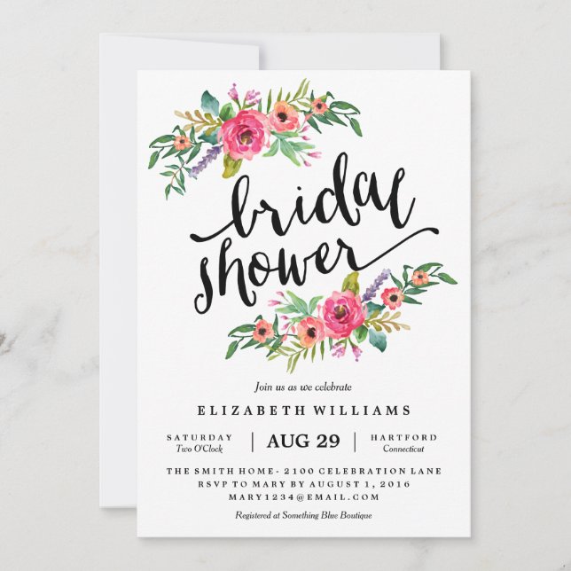 Invitation de douche nuptiale été la plus douce (Devant)