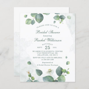 Invitation de douche nuptiale Eucalyptus Green