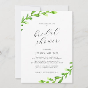 Invitation de douche nuptiale Eucalyptus Green