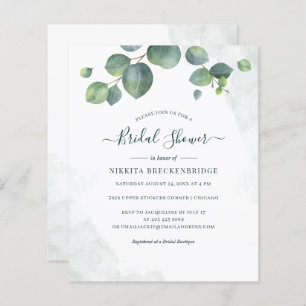 Invitation de douche nuptiale Eucalyptus Green