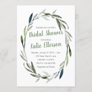 Invitation de douche nuptiale Eucalyptus Green