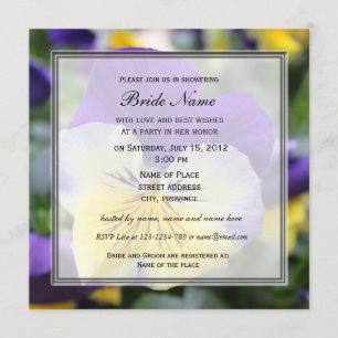 Invitation de douche nuptiale, fleur de sansy bleu