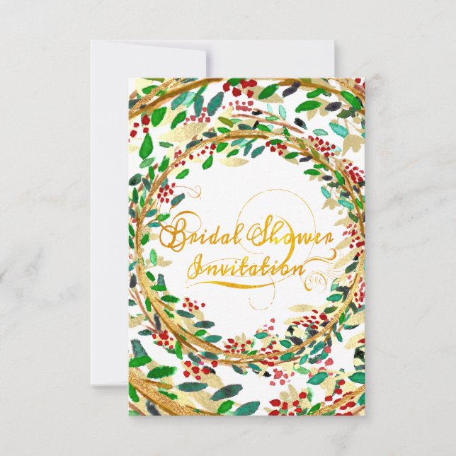 Invitation de douche nuptiale Floral Gold Parties  (Devant)