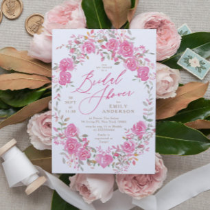 Invitation de douche nuptiale Floral Rose