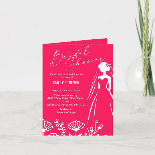 Invitation de douche nuptiale florale (Devant)