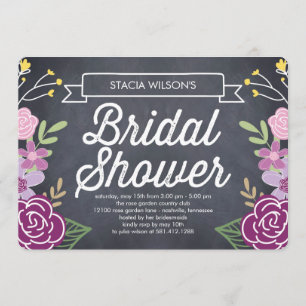 Invitation de douche nuptiale florale radiante - v