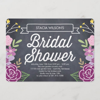Invitation de douche nuptiale florale radiante - v