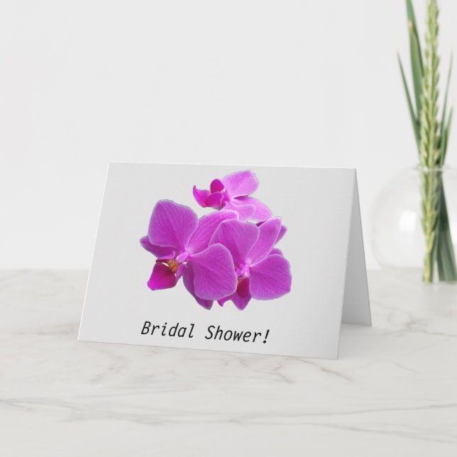 Invitation de douche nuptiale Fuchsia Orchidées (Devant)