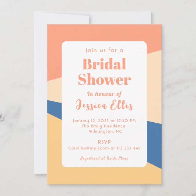 Invitation de douche nuptiale géométrique minimali (Devant)