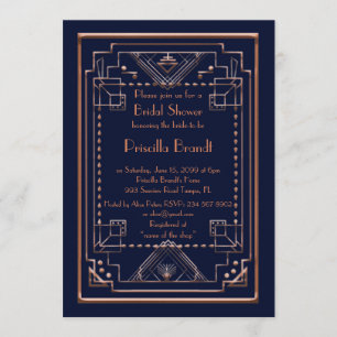 Invitation de douche nuptiale, grand Gatsby, marin
