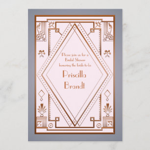 Invitation de douche nuptiale, grand Gatsby, rose 