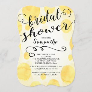 Invitation de douche nuptiale Jaune moderne