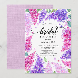 Invitation de douche nuptiale Lilac Watercolor