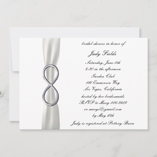 Invitation de douche nuptiale Mariage blanche Infi (Devant)