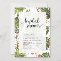 Invitation de douche nuptiale Mariage tropicale mo