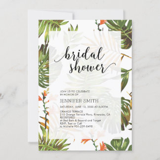 Invitation de douche nuptiale Mariage tropicale mo