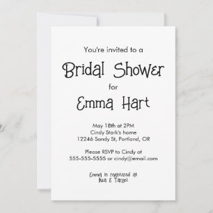 Invitation de douche nuptiale minimaliste amusante
