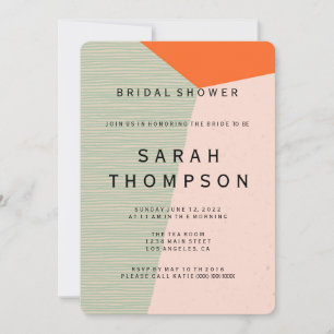 Invitation de douche nuptiale moderne du milieu du