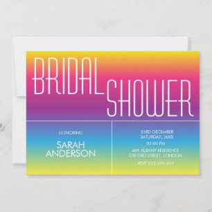 Invitation de douche nuptiale moderne Rainbow Grad