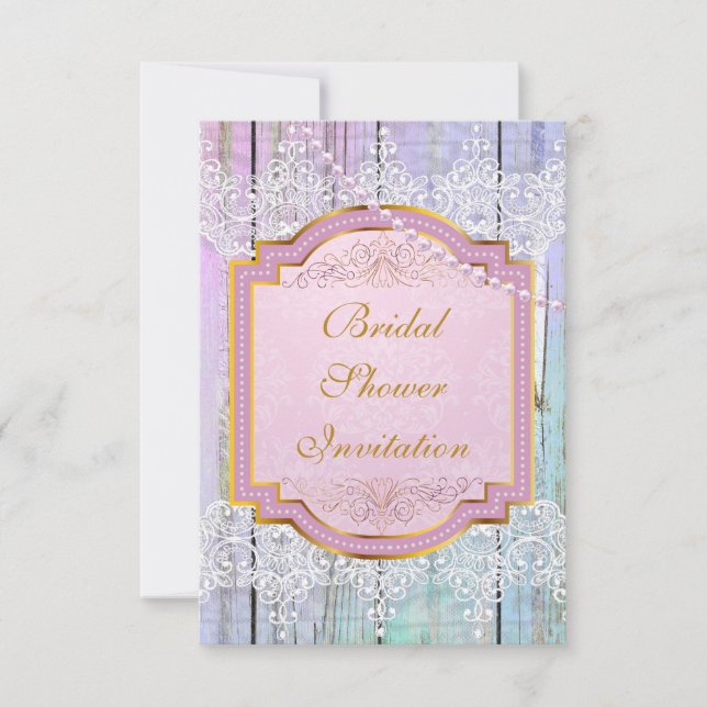 Invitation de douche nuptiale Monnaie bleu & dente (Devant)
