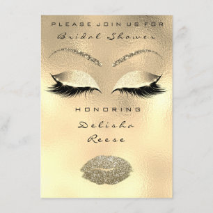 Invitation de douche nuptiale Oeil or Faux Lèvres 