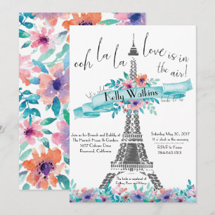 Invitation de douche nuptiale - Paris, Floral