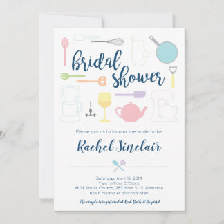 Invitation de douche nuptiale - Pastel Thème de cu