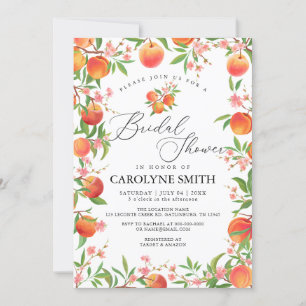 Invitation de douche nuptiale Peach Watercolor