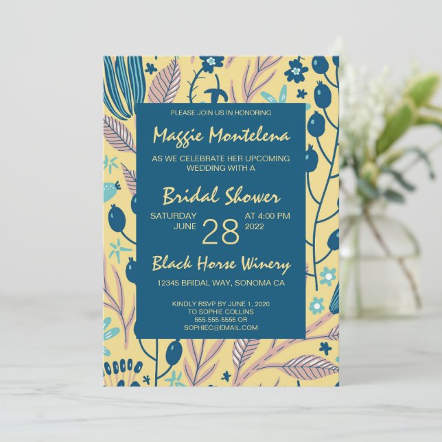 Invitation de douche nuptiale peinte moderne (Debout devant)