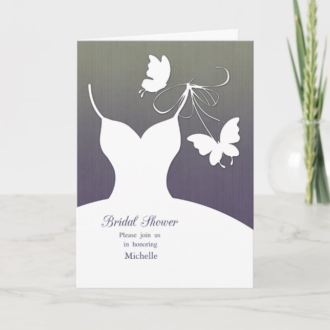 Invitation de douche nuptiale personnalisable Gown (Devant)