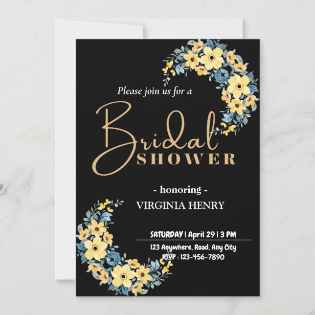 Invitation de douche nuptiale personnalisée (Devant)