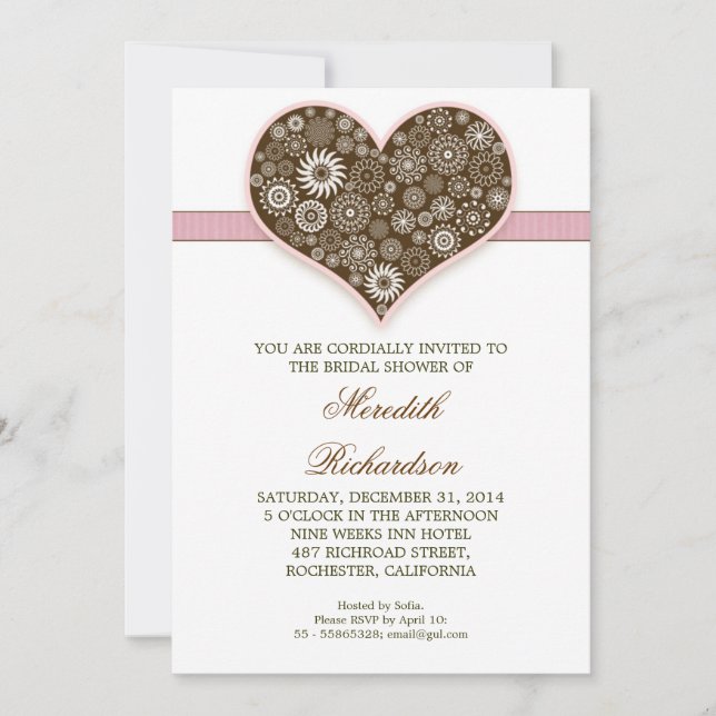 invitation de douche nuptiale personnalisée modern (Devant)