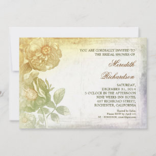 Invitation de douche nuptiale personnalisée vintag