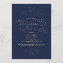 Invitation de douche nuptiale - Plage, Starfish, O