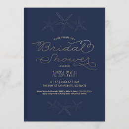 Invitation de douche nuptiale - Plage, Starfish, O