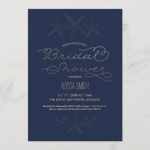 Invitation de douche nuptiale - Plage, Starfish, O