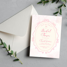 Invitation de douche nuptiale rose Aquarelle