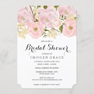 Invitation de douche nuptiale rose moderne
