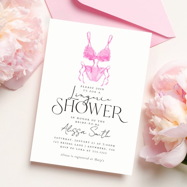 Invitation de douche nuptiale rose moderne (Créateur téléchargé)