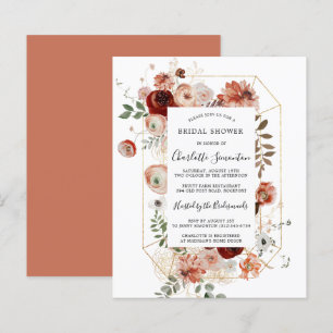 Invitation de douche nuptiale rose rouge Budget