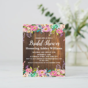 Invitation de douche nuptiale Rustique Floral Boho