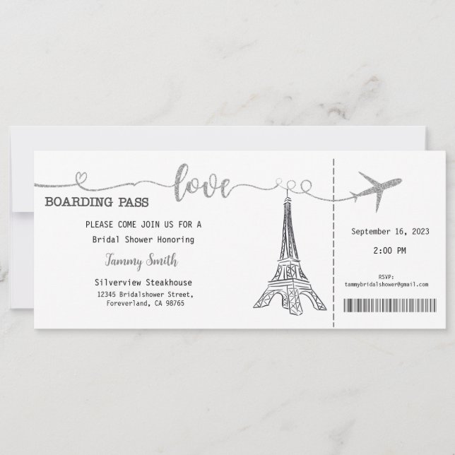 Invitation de douche nuptiale, Stationaires Mariag (Devant)